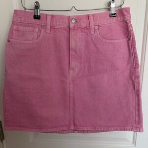 Madewell Pink Denim Mini Skirt NWT